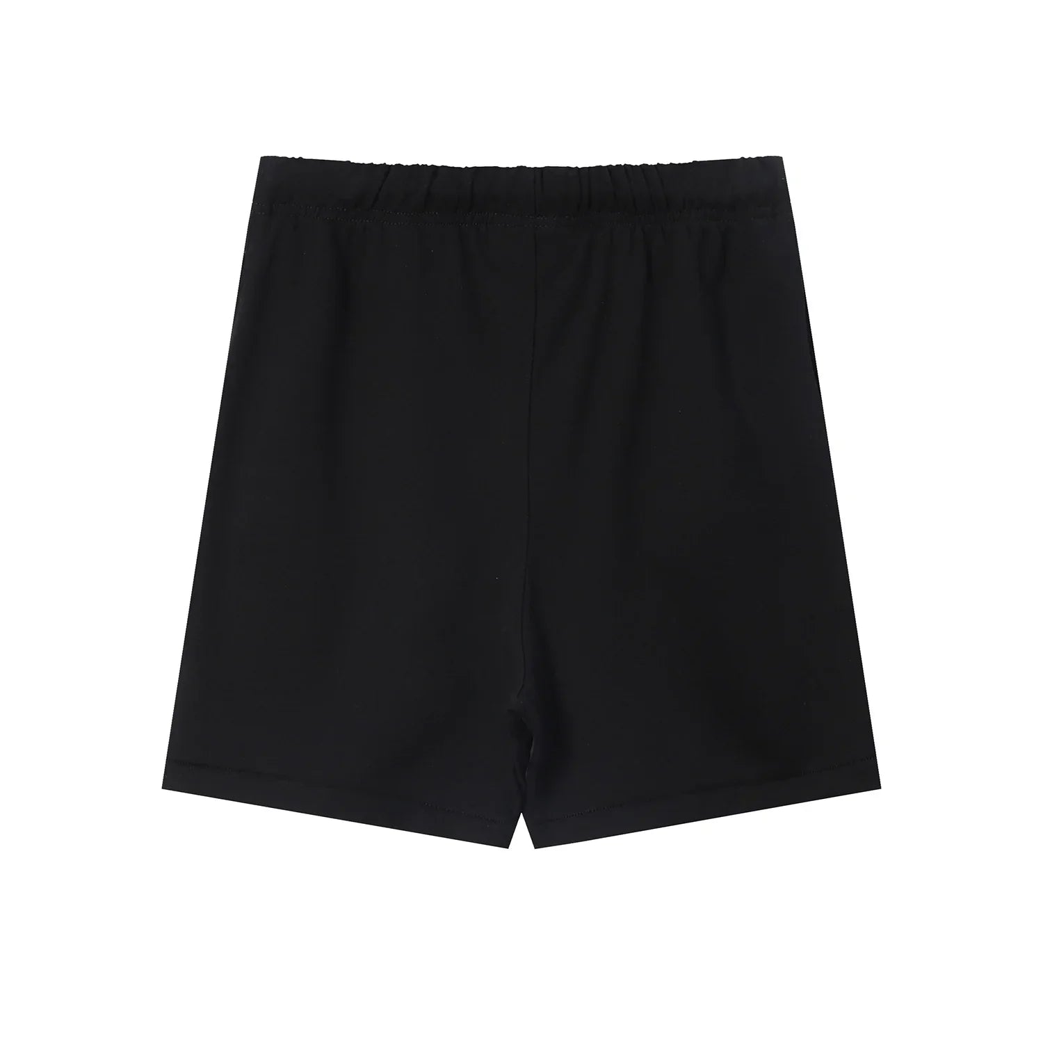 Fear of God Essentials black fleece shorts with tonal logo and relaxed silhouette