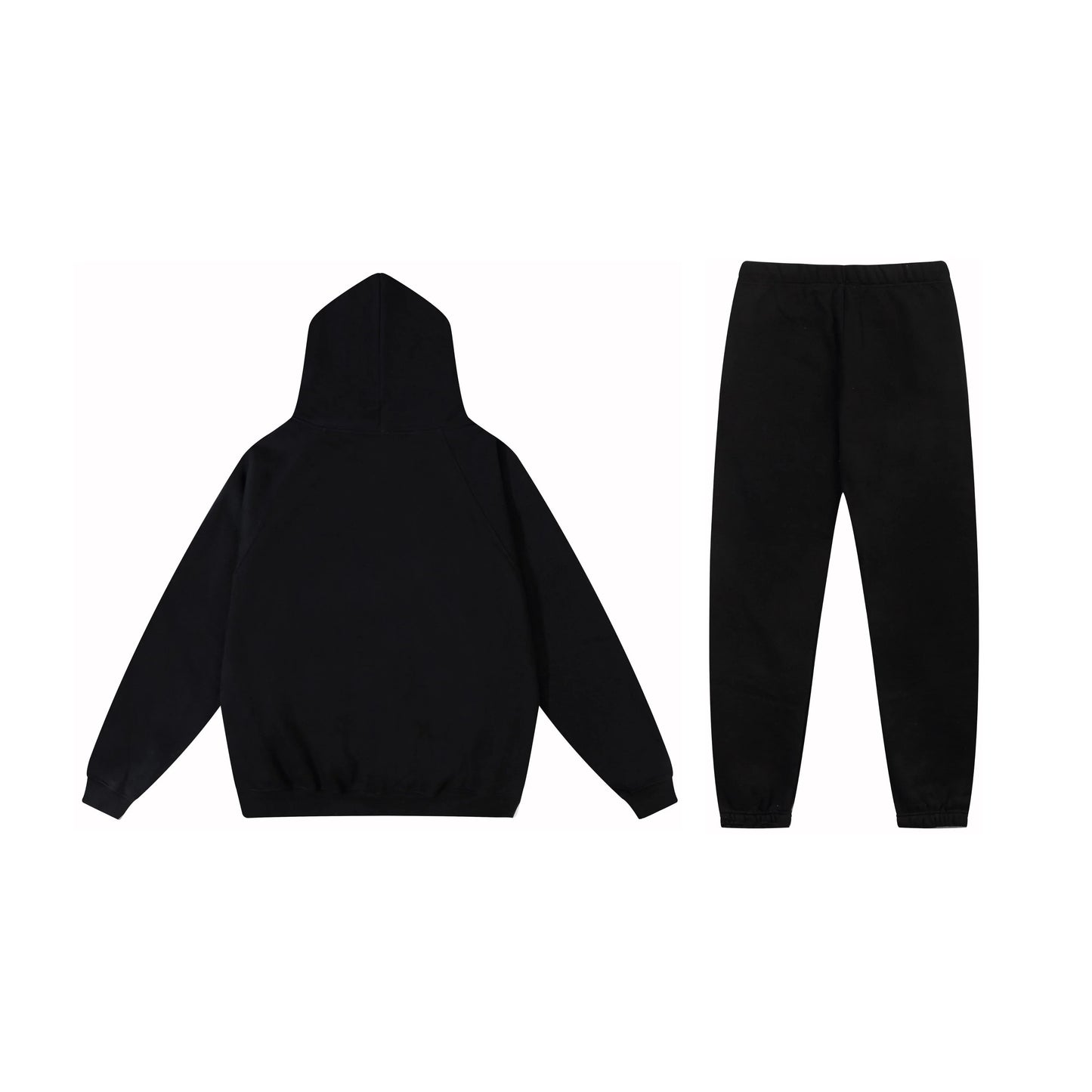 Essentials tracksuit black angled view relaxed fit set