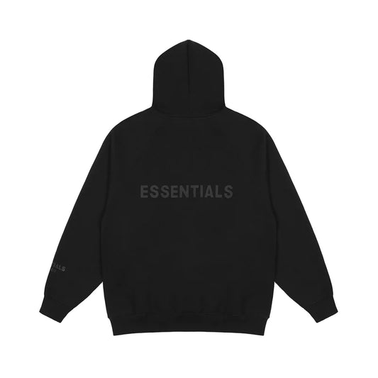 essentials black zip fleece hoodie soft fleece casual