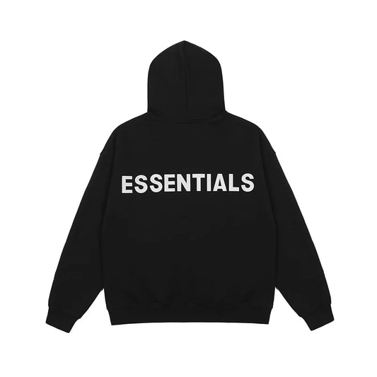 essentials black hoodie soft fleece pullover casual