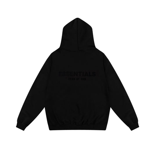essentials black hoodie soft fleece pullover casual