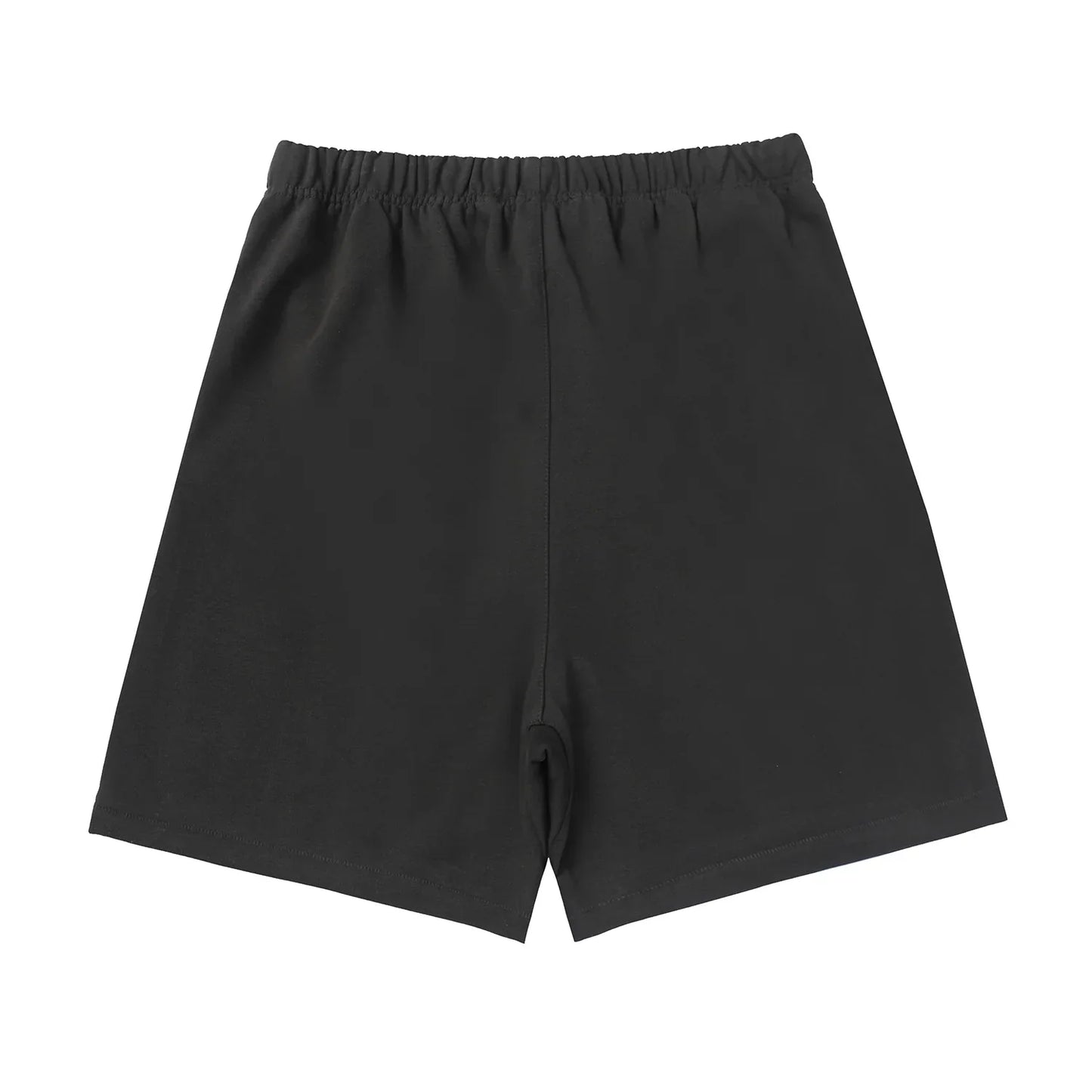 Fear of God Essentials Black fleece shorts relaxed fit side view