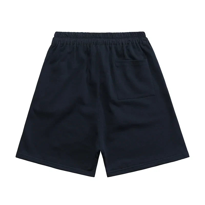 Fear of God Essentials Blue fleece shorts relaxed fit side view