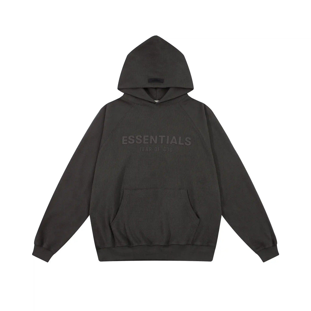 2 Pc Hooded Pure FOG ESSENTIALS Clothing Black Long Sleeve Tracksuit 3