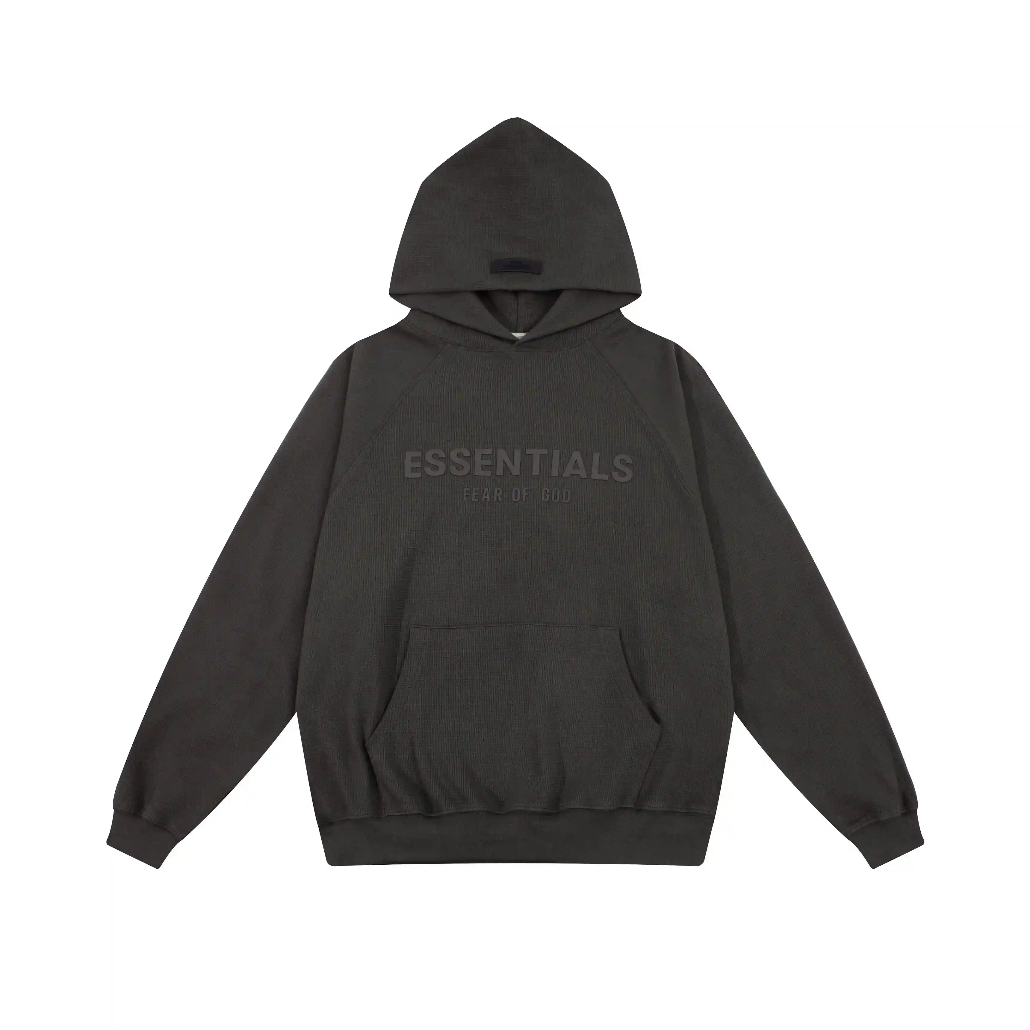 2 Pc Hooded Pure FOG ESSENTIALS Clothing Black Long Sleeve Tracksuit 3