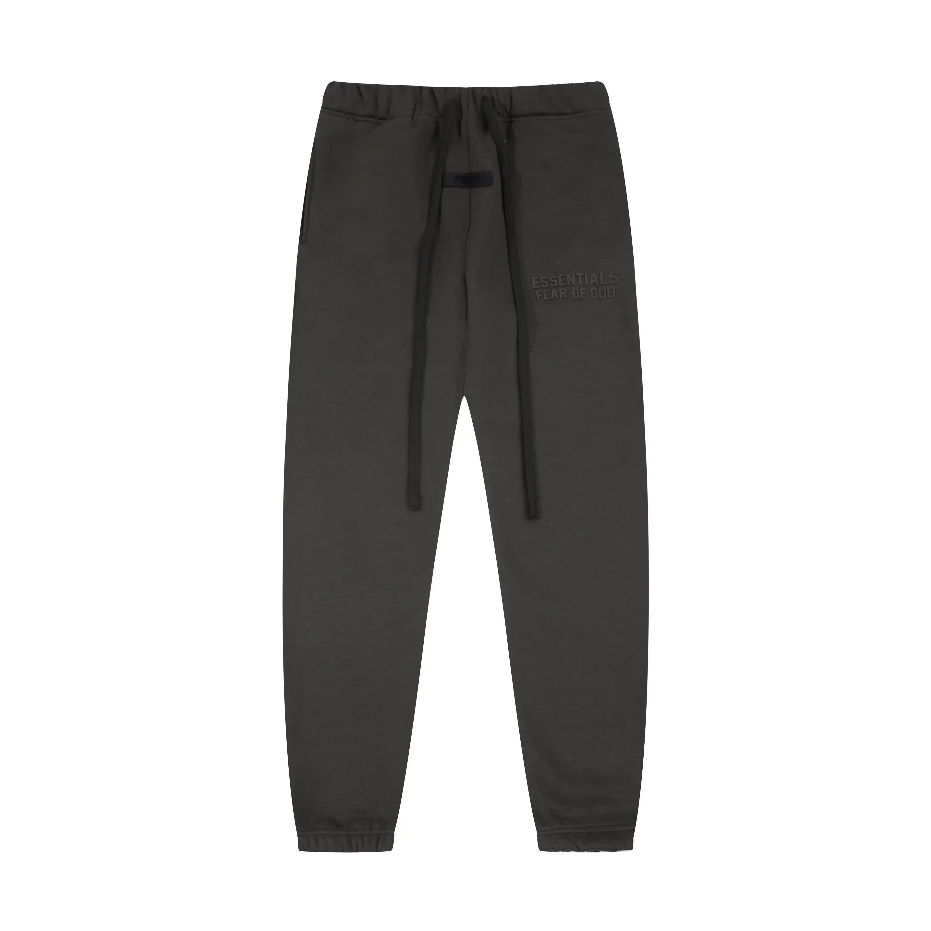 2 Pc Hooded Pure FOG ESSENTIALS Clothing Black Long Sleeve Tracksuit 5