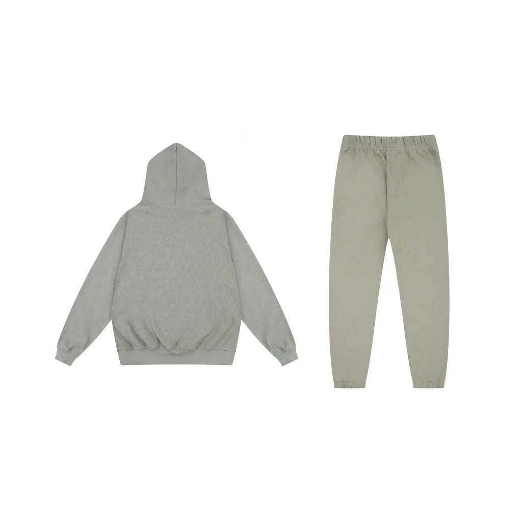 2 Pcs FOG Pure ESSENTIALS Clothing Heathered Grey Long Sleeve Tracksuit 2