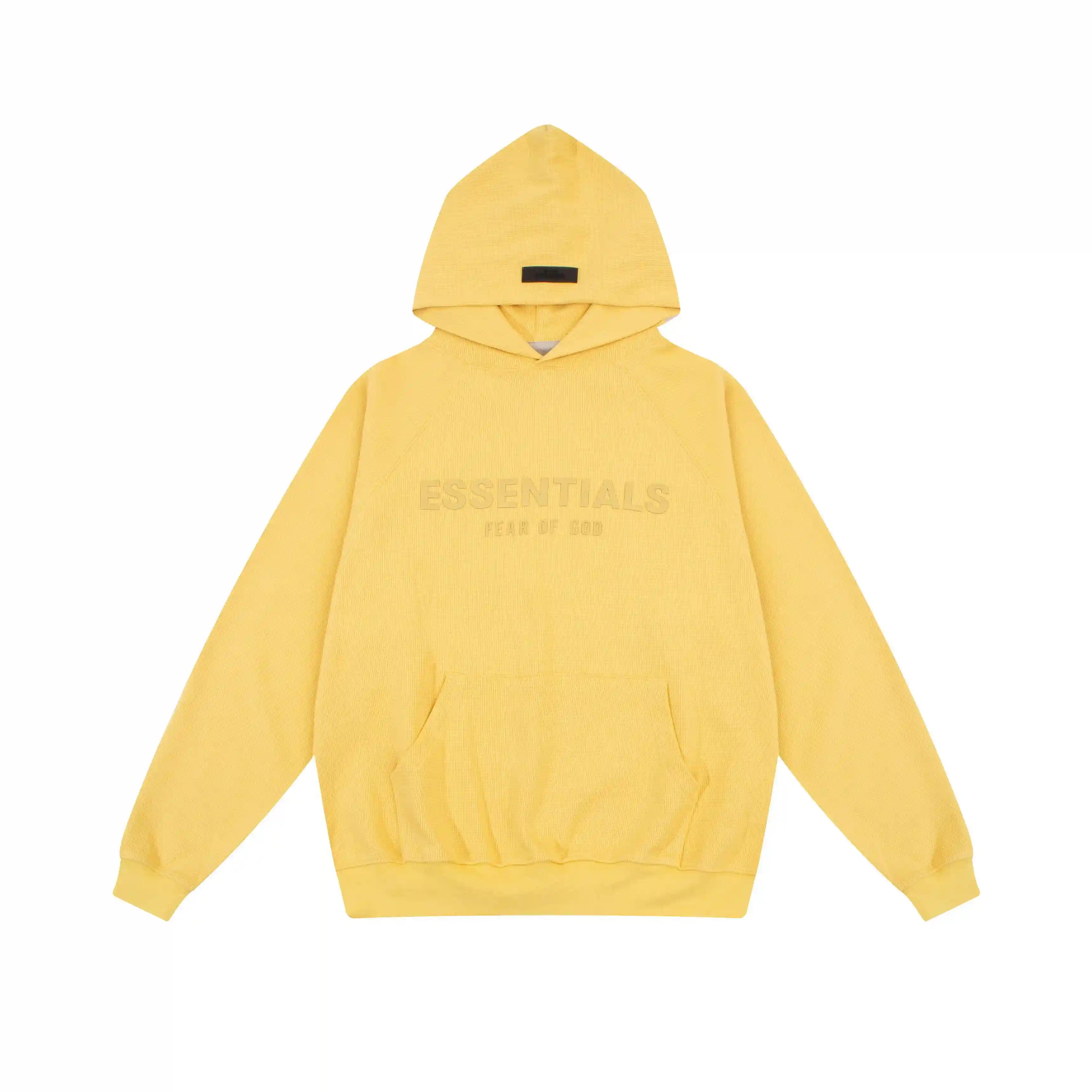 2 Pcs FOG Pure Hooded ESSENTIALS Clothing Garden Yellow Long Sleeve Tracksuit 3