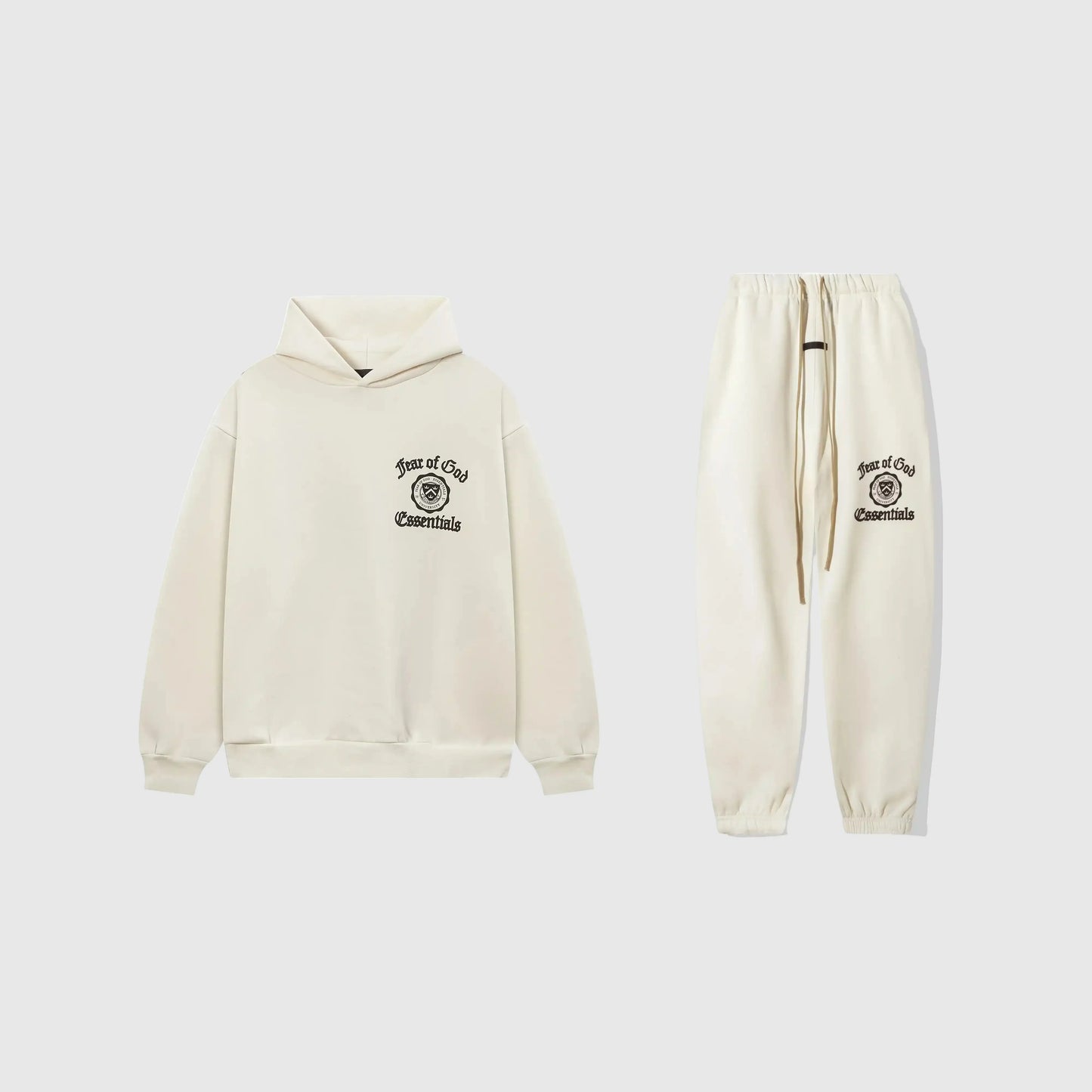 Essentials cloud dance everyday fleece tracksuit set with relaxed fit by Fear Of God