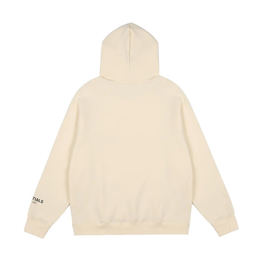 essentials light cream hoodie soft fleece pullover casual