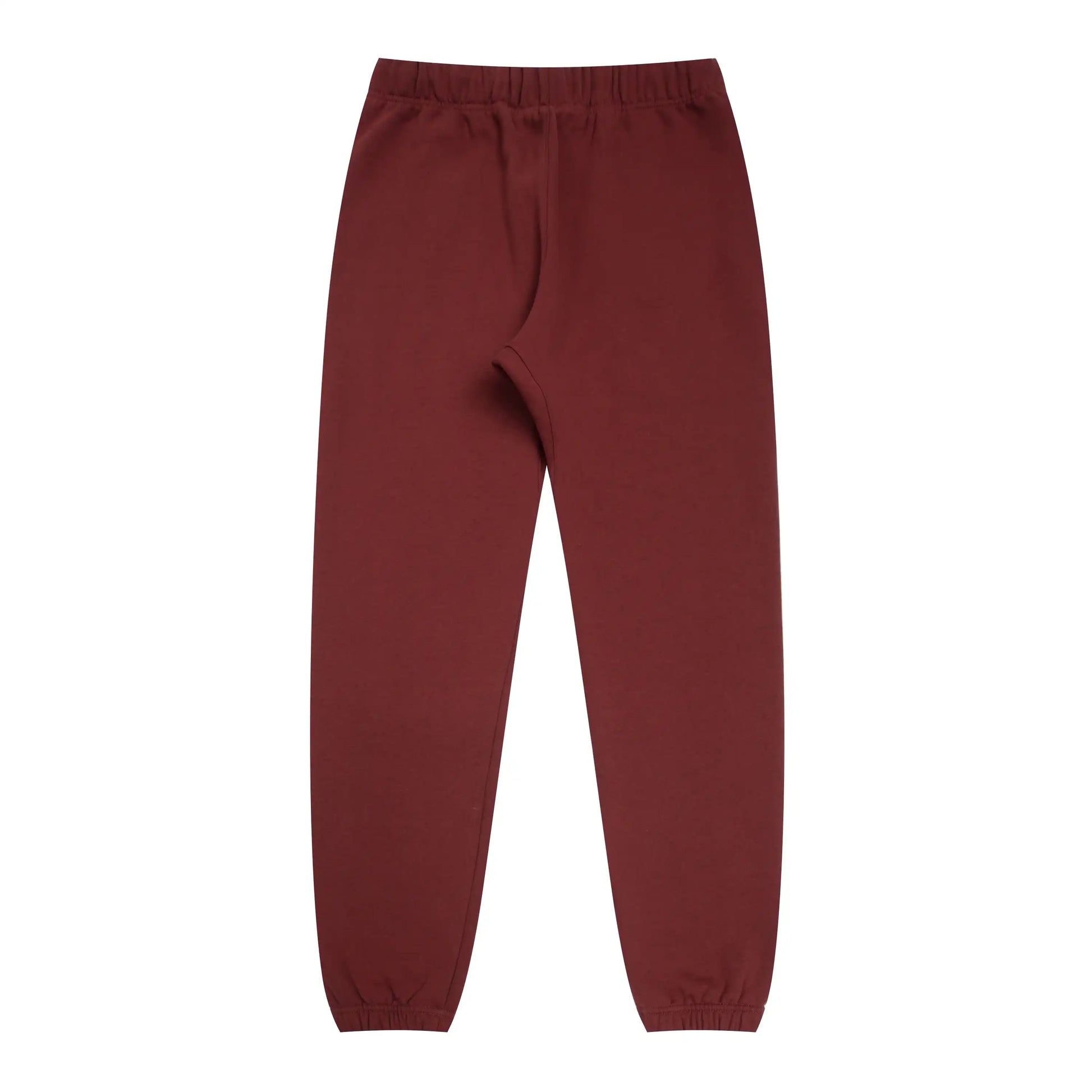 Fear of God Essentials dark chestnut tracksuit back view crewneck and joggers