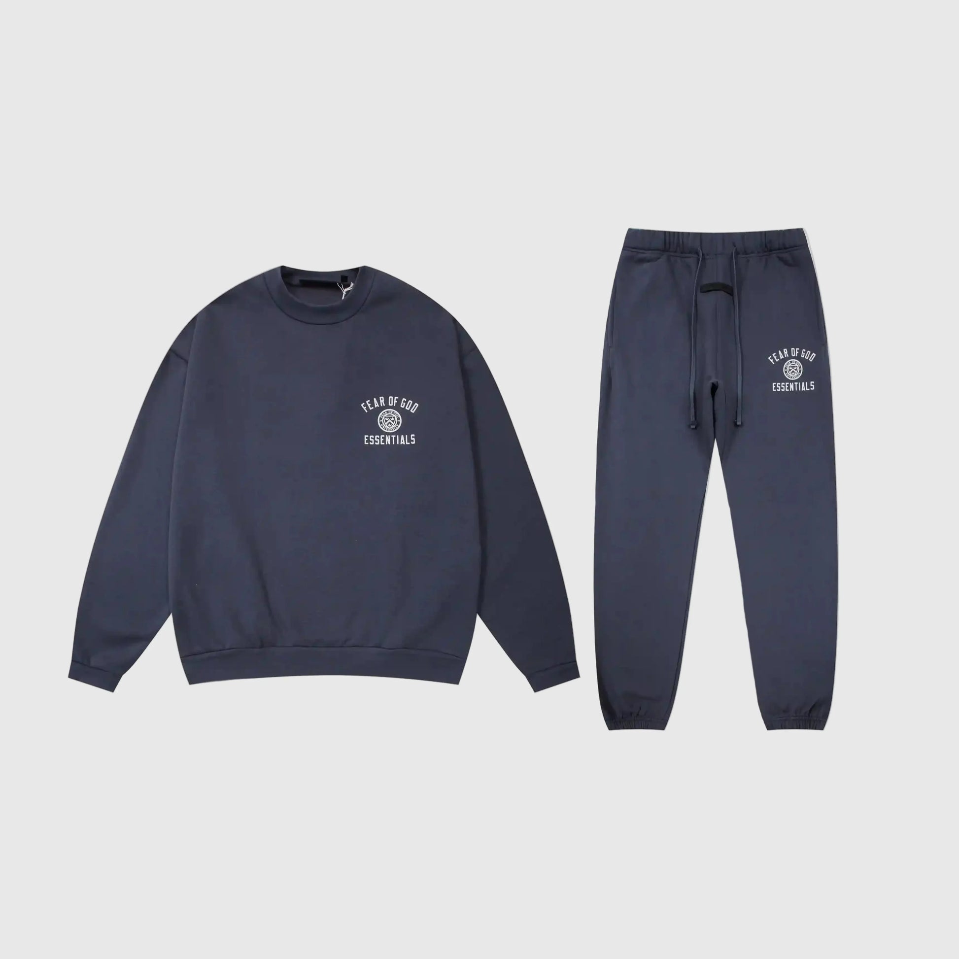 Essentials Blue Hoodie Set front view – Fear of God matching set