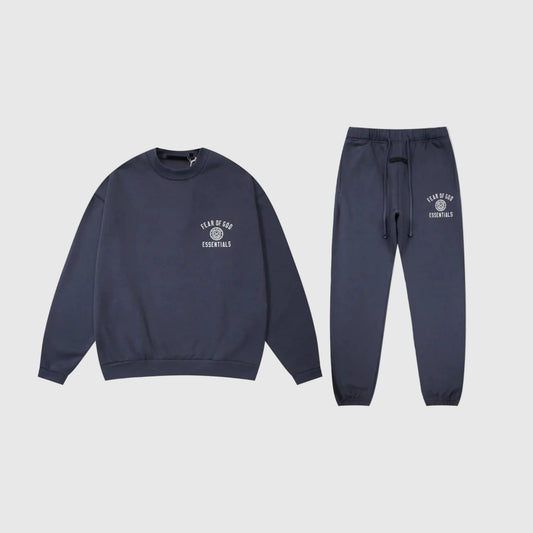 Essentials Blue Hoodie Set front view – Fear of God matching set