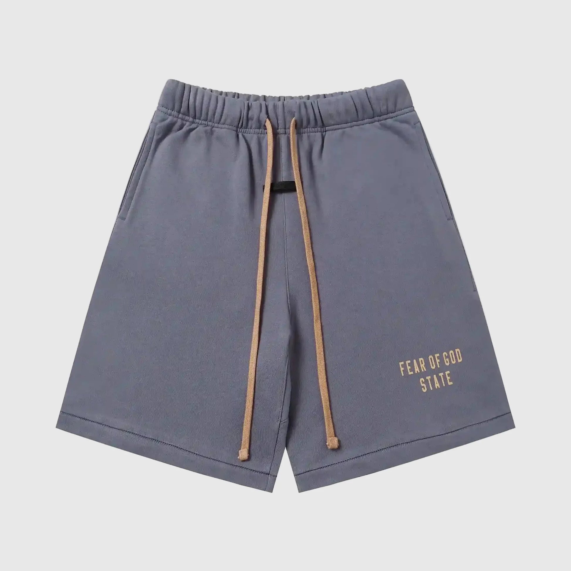Essentials Pastel Purple fleece shorts front view – Fear of God