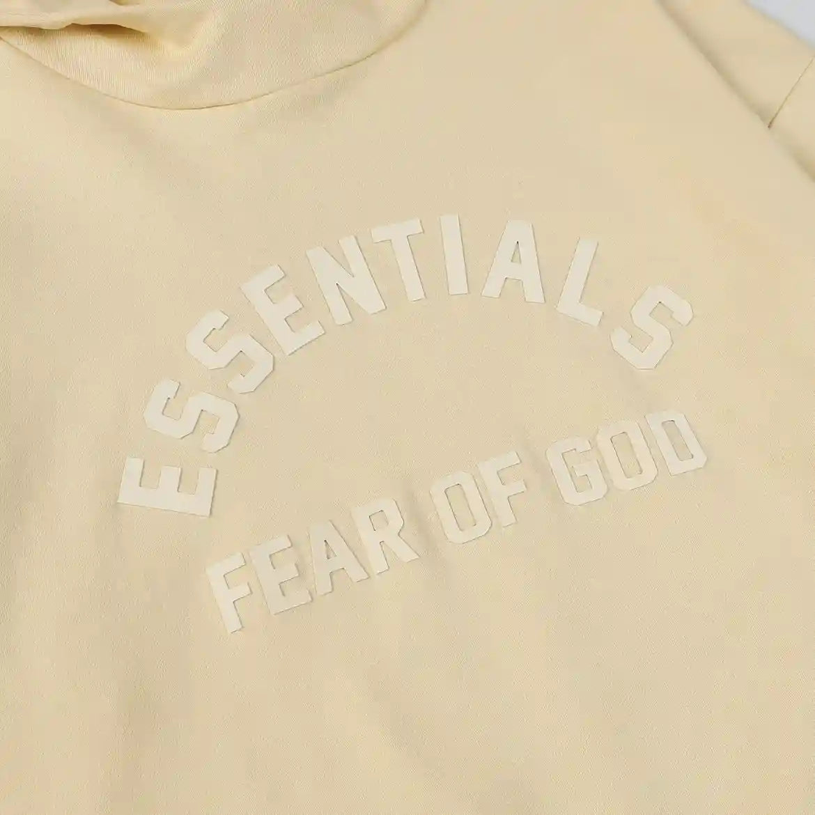 Fear of God Essentials Calm Shell hoodie hood label detail