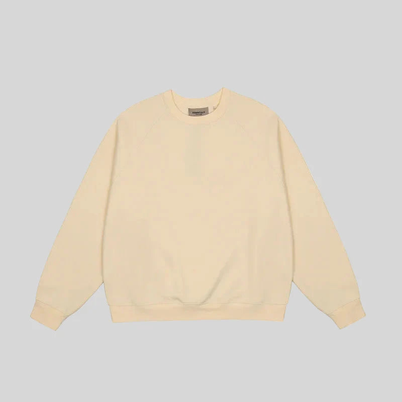 essentials light cream sweatshirt relaxed fit streetwear