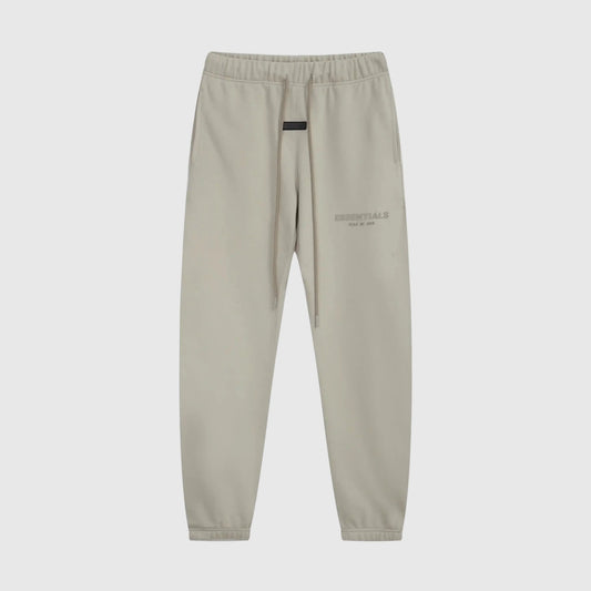 Essentials heathered grey street comfort fleece sweatpants by Fear of God front view