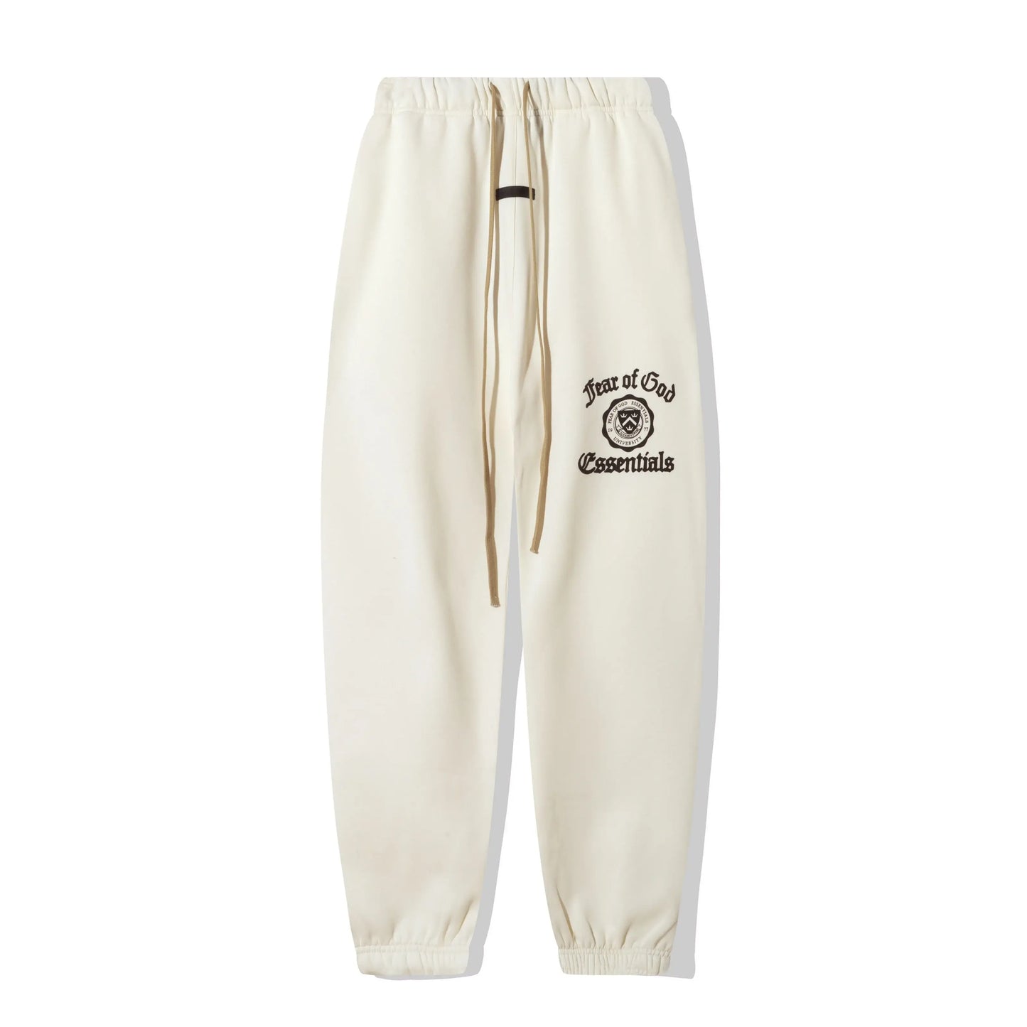 Back view of Essentials cloud dance everyday fleece tracksuit set by Fear Of God