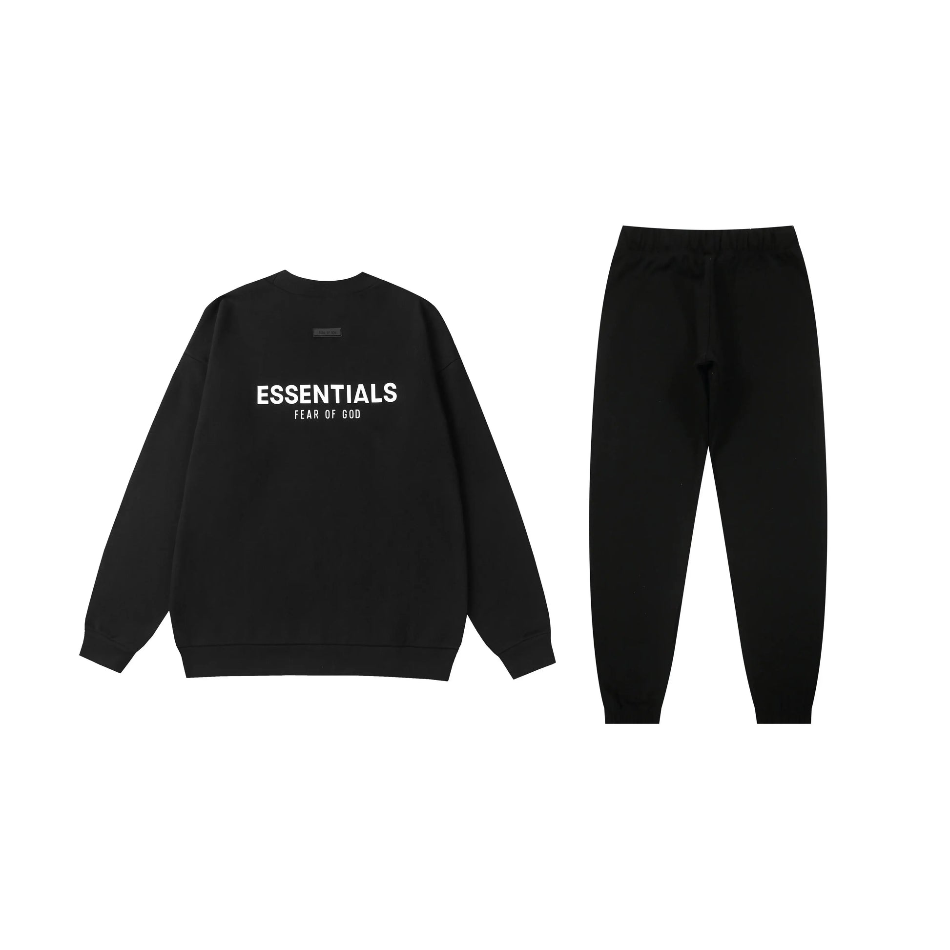 Essentials black easy comfort fleece hoodie with soft interior detail by Fear Of God
