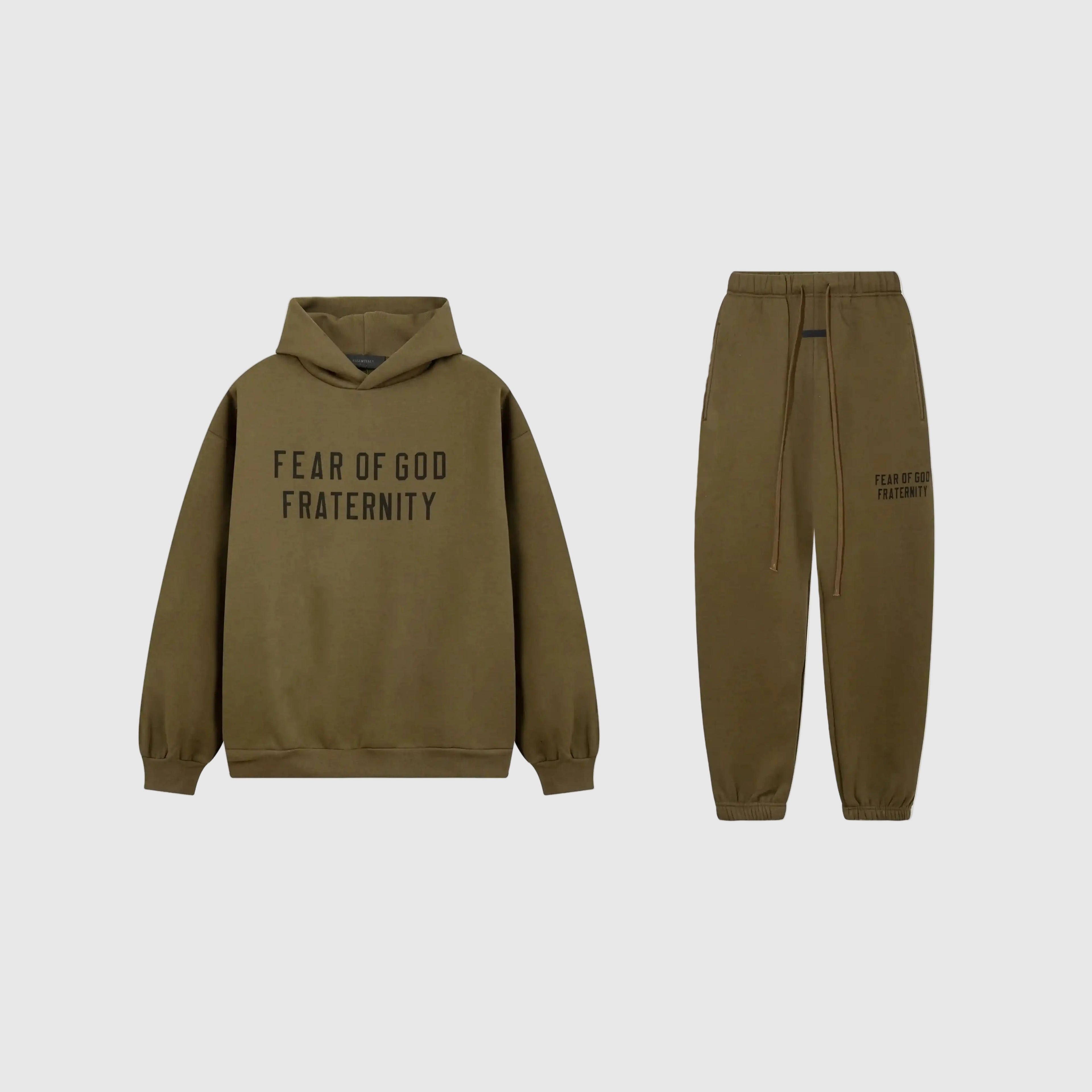 Essentials-clothing-fear-of-god-brown-tracksuit-jumper-set