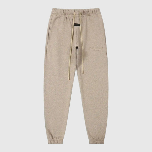 Premium fleece fabric detail on oatmeal sweatpants by Fear of God
