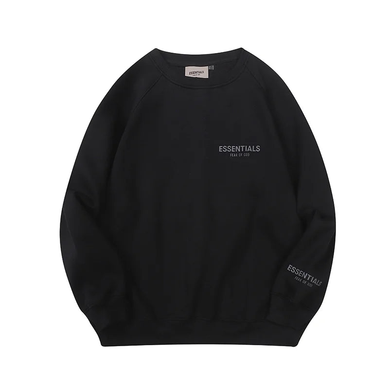 Black Essentials Sweatshirt, Everyday Crewneck