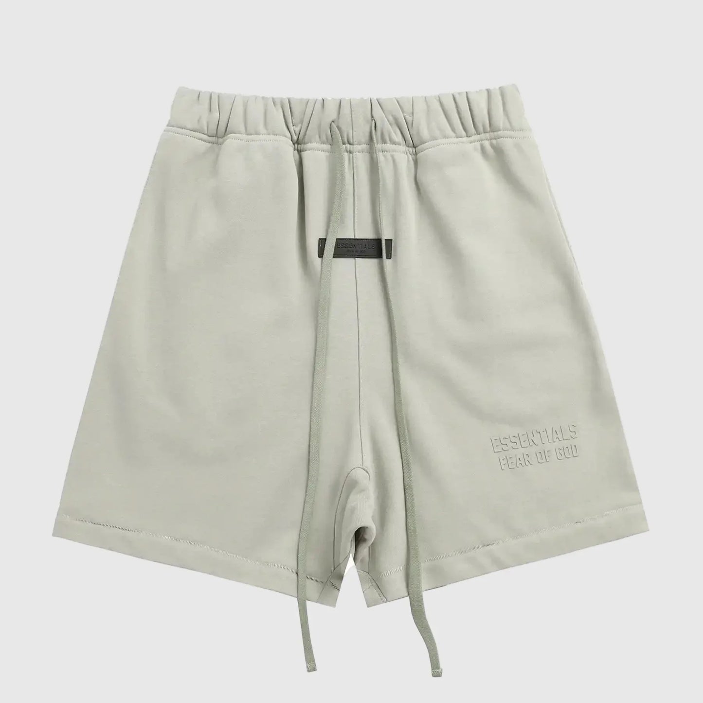 Essentials light cream relaxed shorts by Fear of God lounge day

