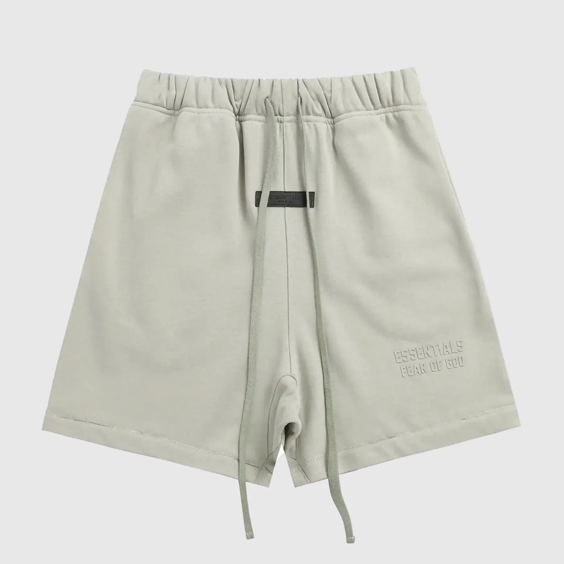 Essentials light cream relaxed shorts by Fear of God lounge day
