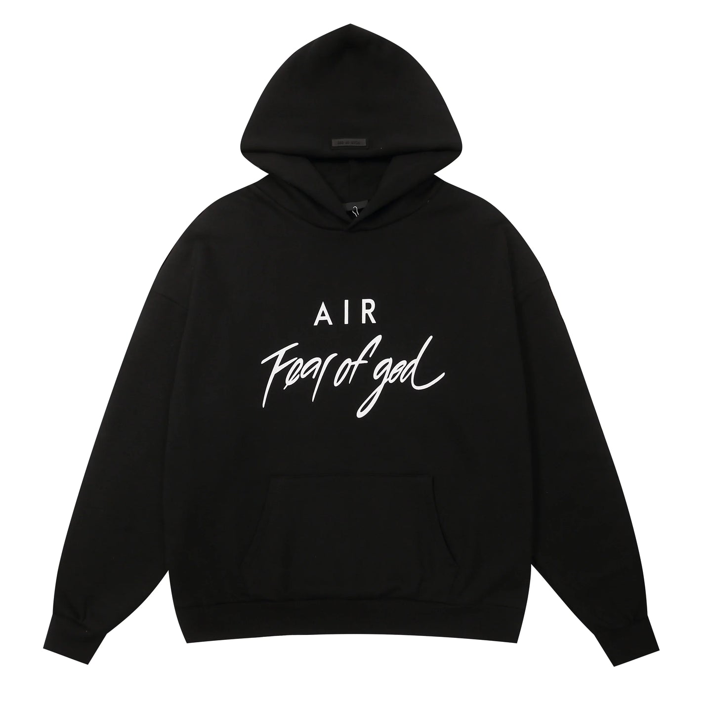 Essentials black relaxed fleece joggers with elastic waistband comfort by Fear Of God

