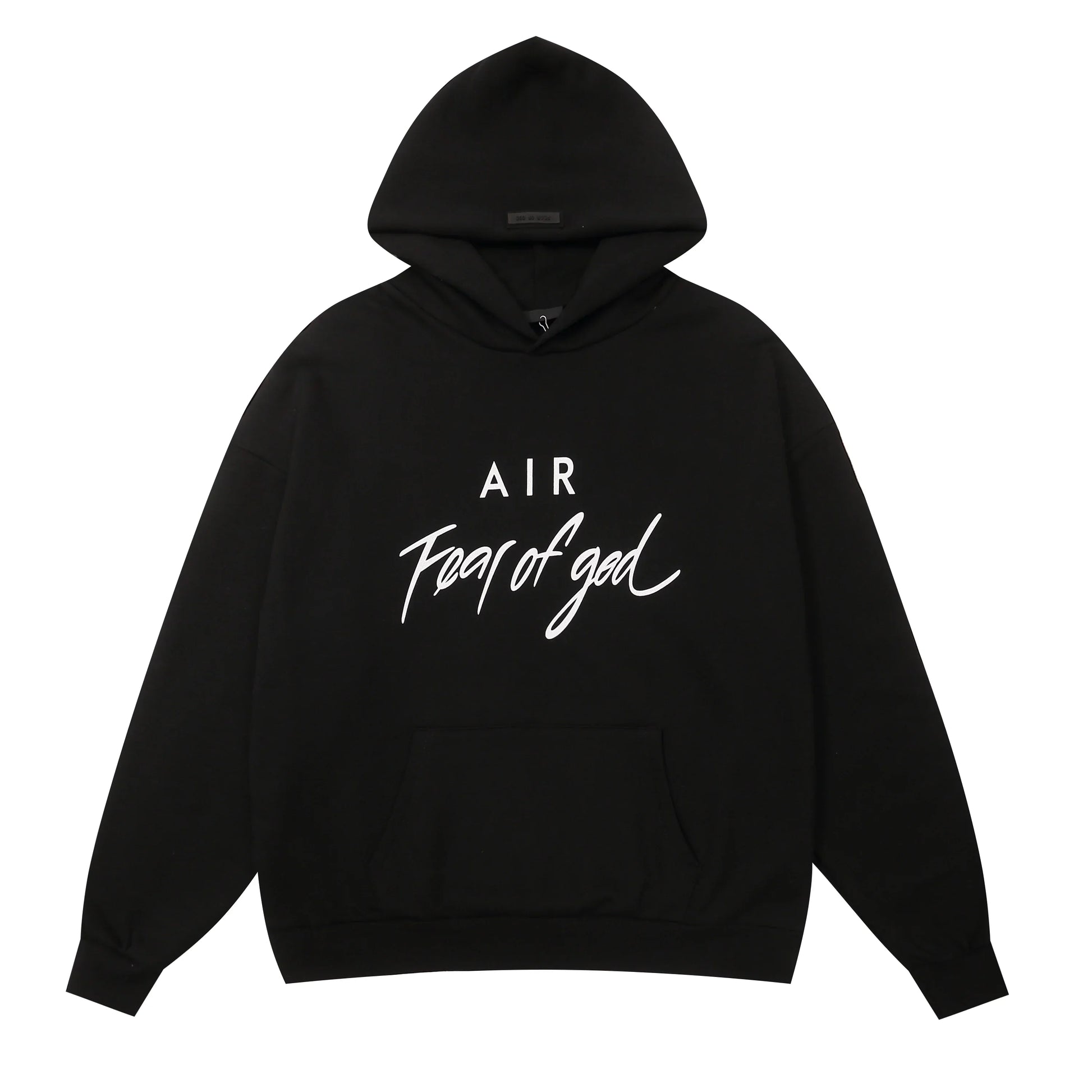 Essentials black relaxed fleece joggers with elastic waistband comfort by Fear Of God

