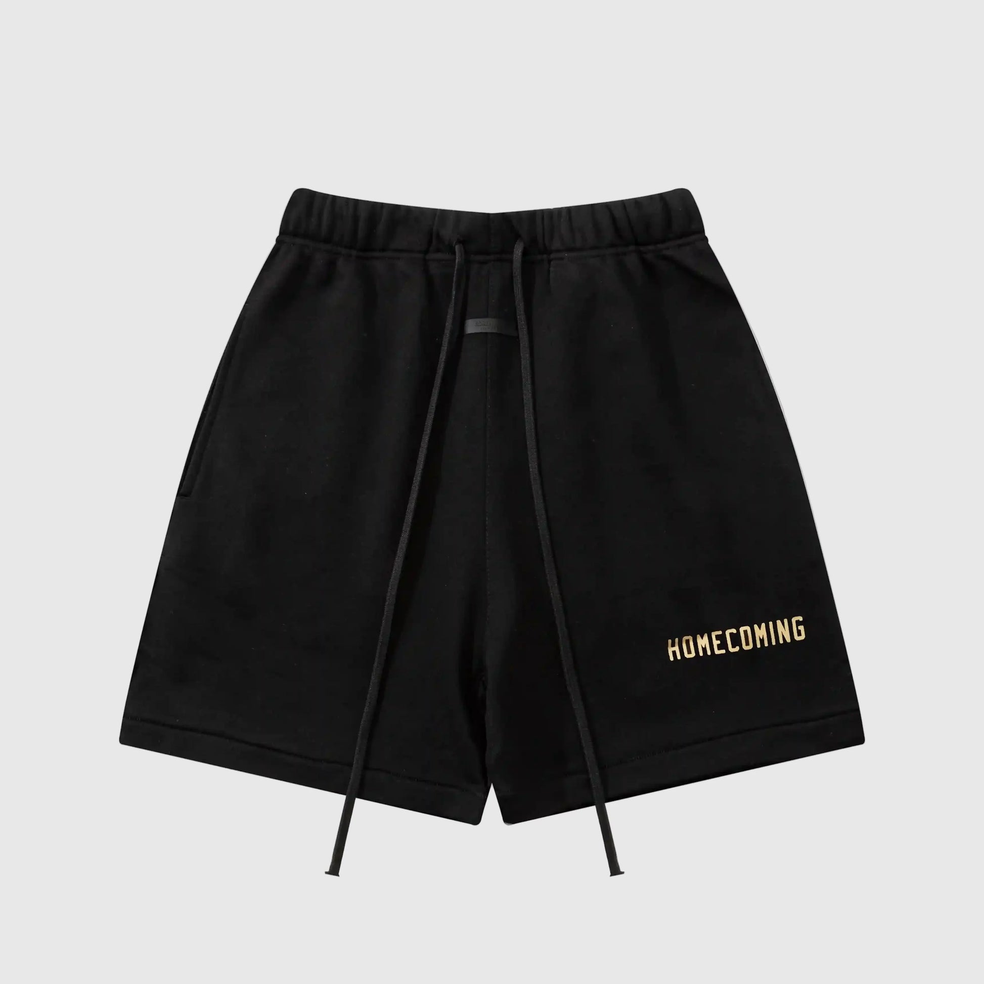 Essentials Black fleece shorts front view – Fear of God