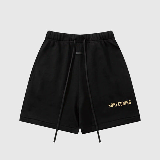 Essentials Black fleece shorts front view – Fear of God
