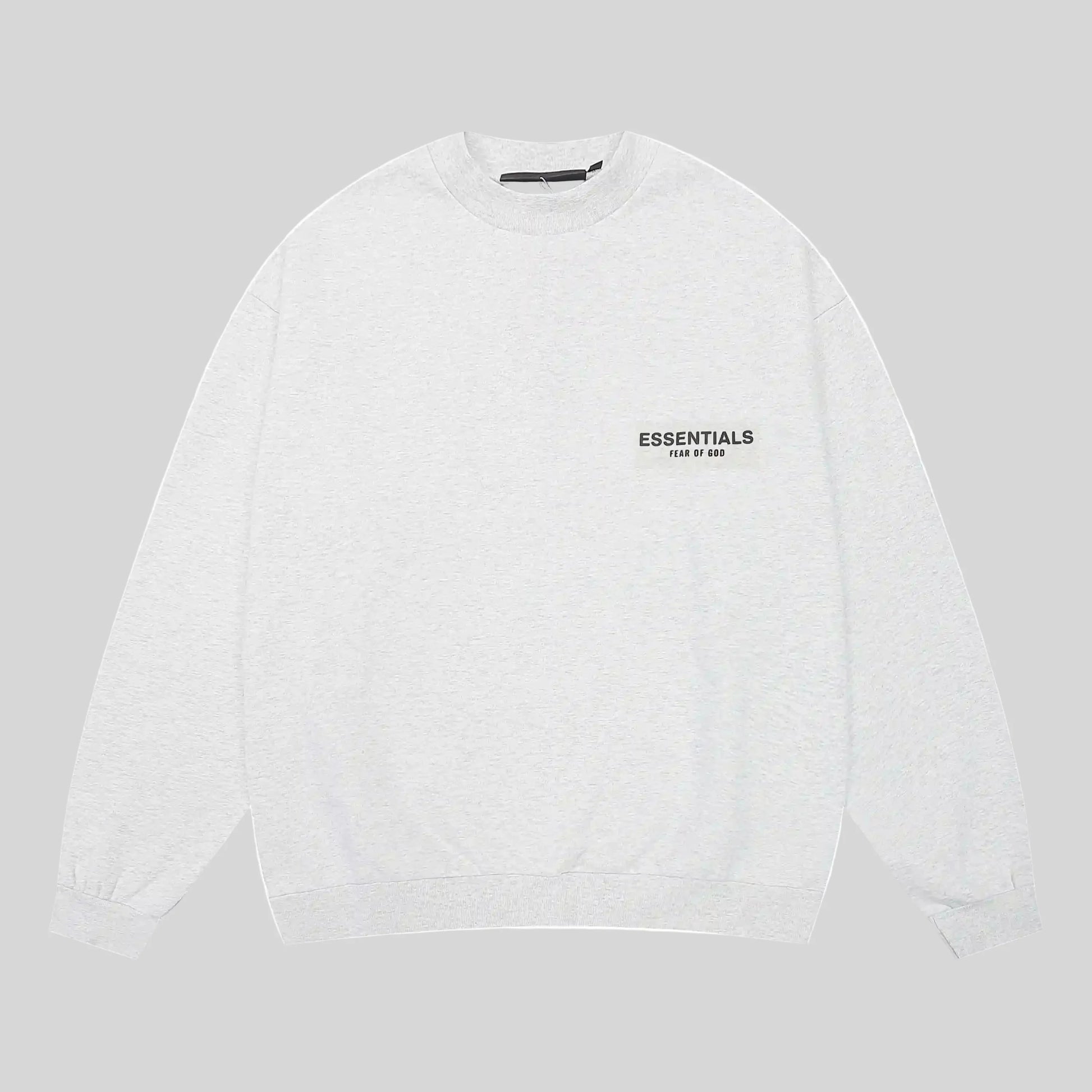 Fear of God Essentials eggshell crewneck sweatshirt front view core fleece