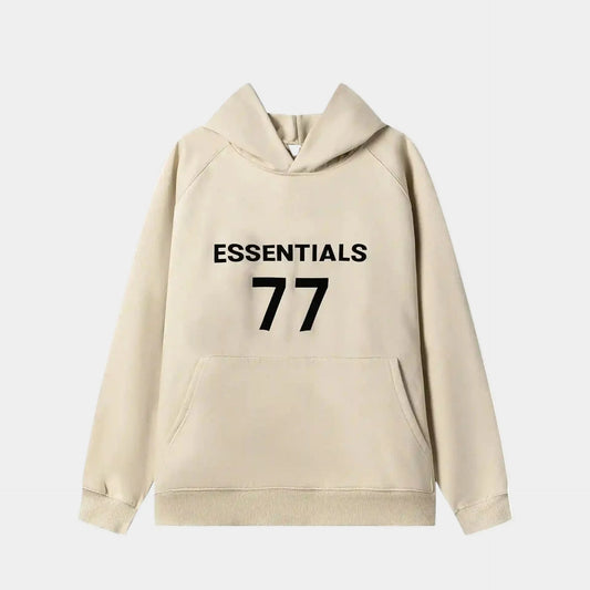 essentials beige hoodie relaxed fit streetwear