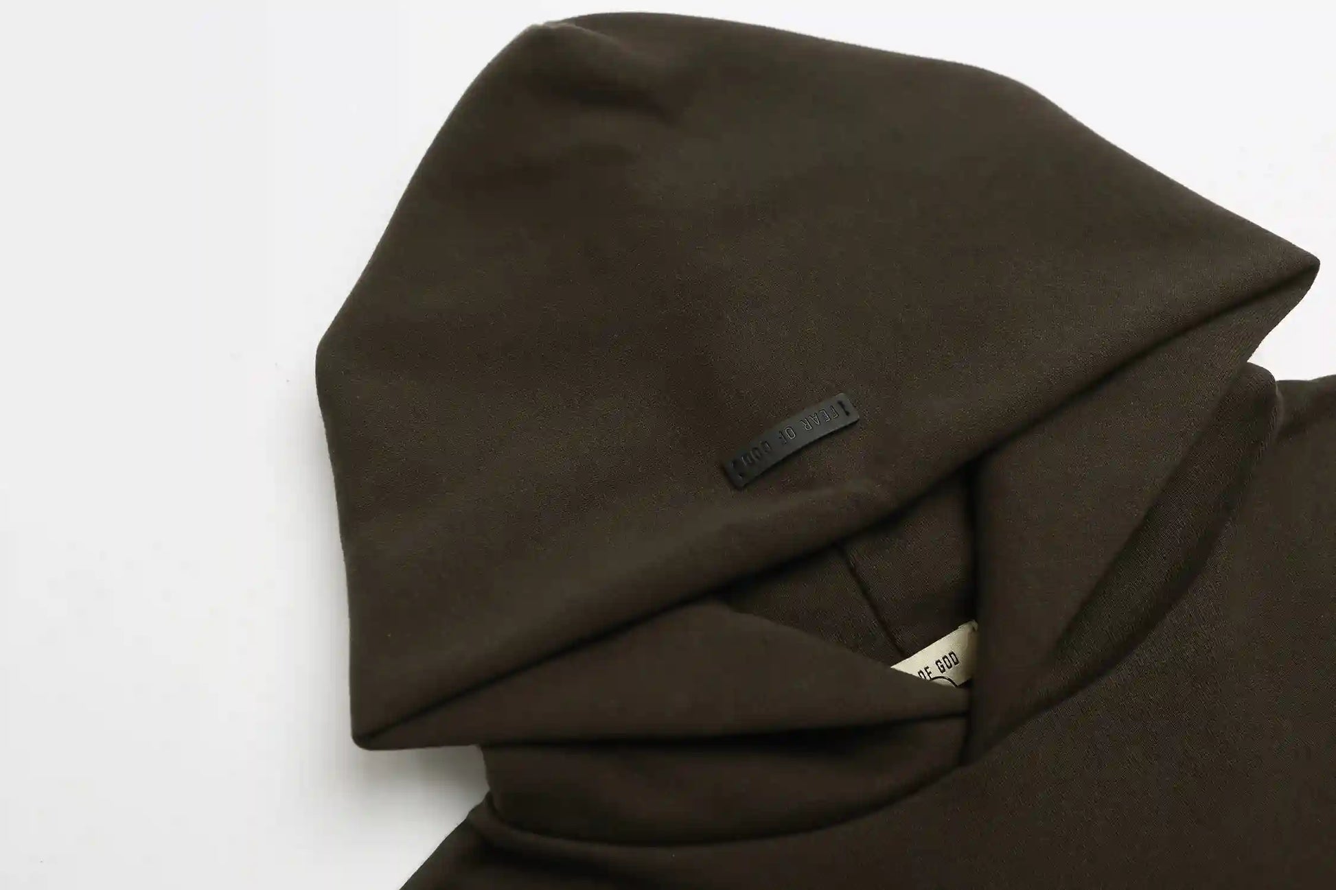 essentials brown hoodie front view casual style