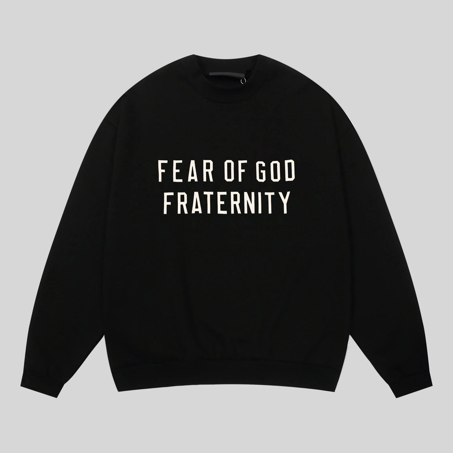 essentials black sweatshirt relaxed fit streetwear