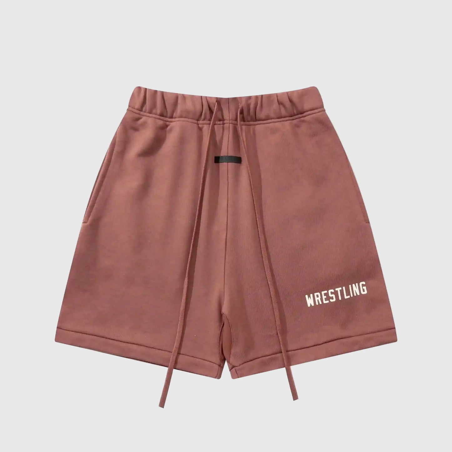 Essentials sandrift lounge shorts by Fear of God side view summer outfit

