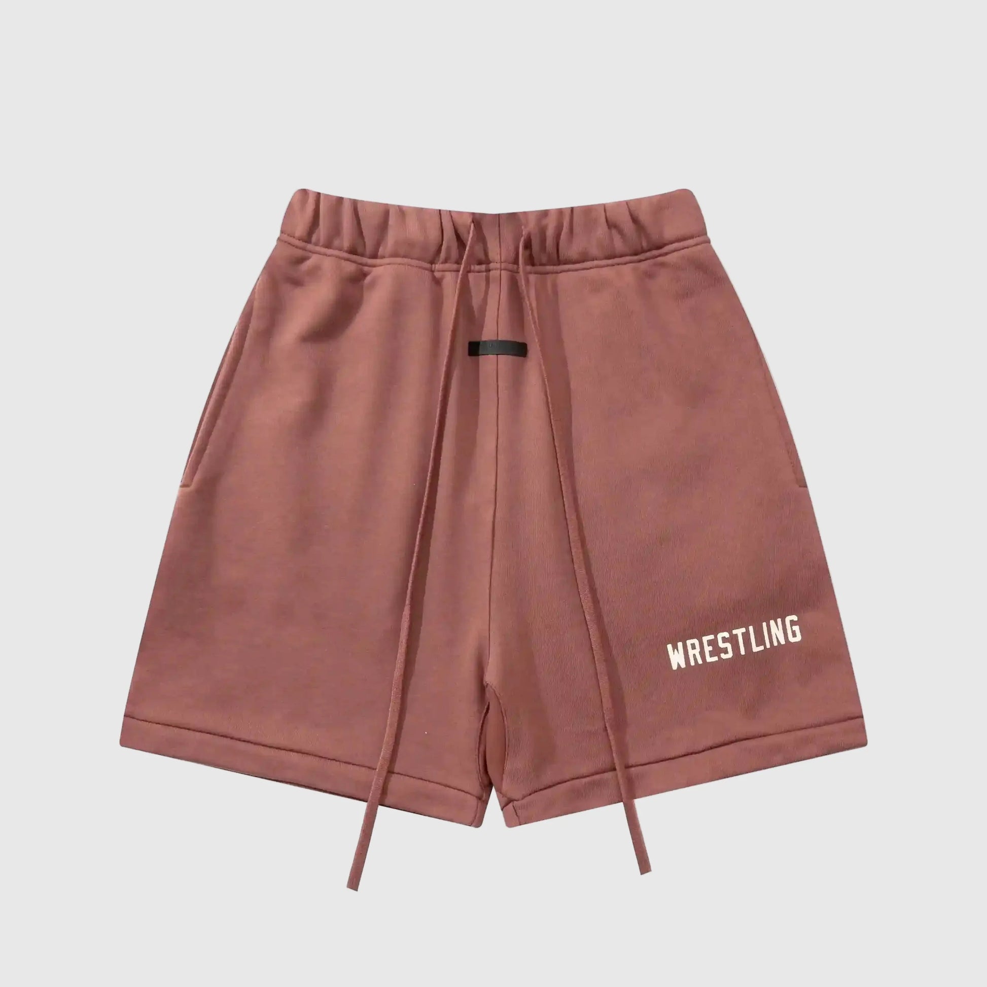 Essentials sandrift lounge shorts by Fear of God side view summer outfit
