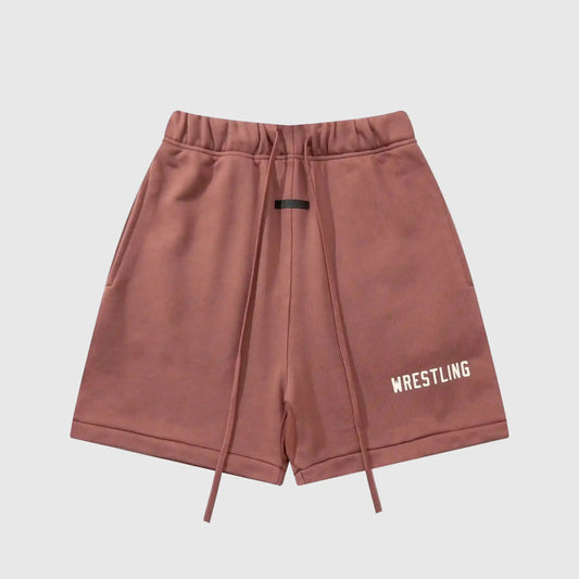 Essentials sandrift lounge shorts by Fear of God side view summer outfit

