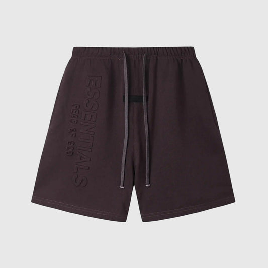Essentials Congo Brown fleece shorts front view – Fear of God