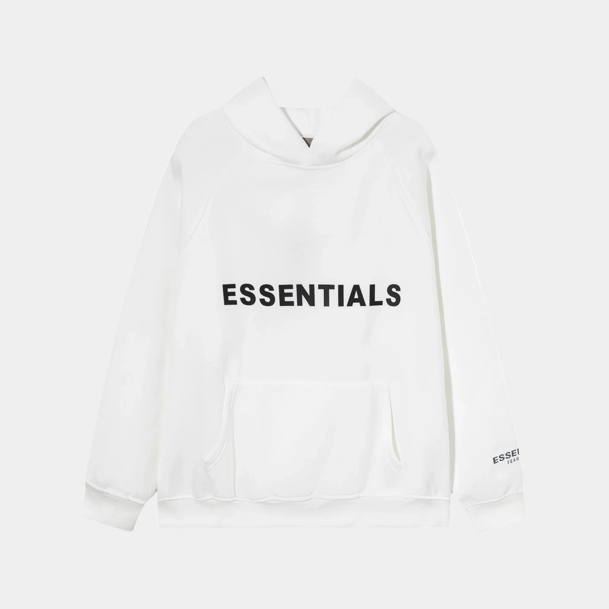 essentials white hoodie relaxed fit streetwear