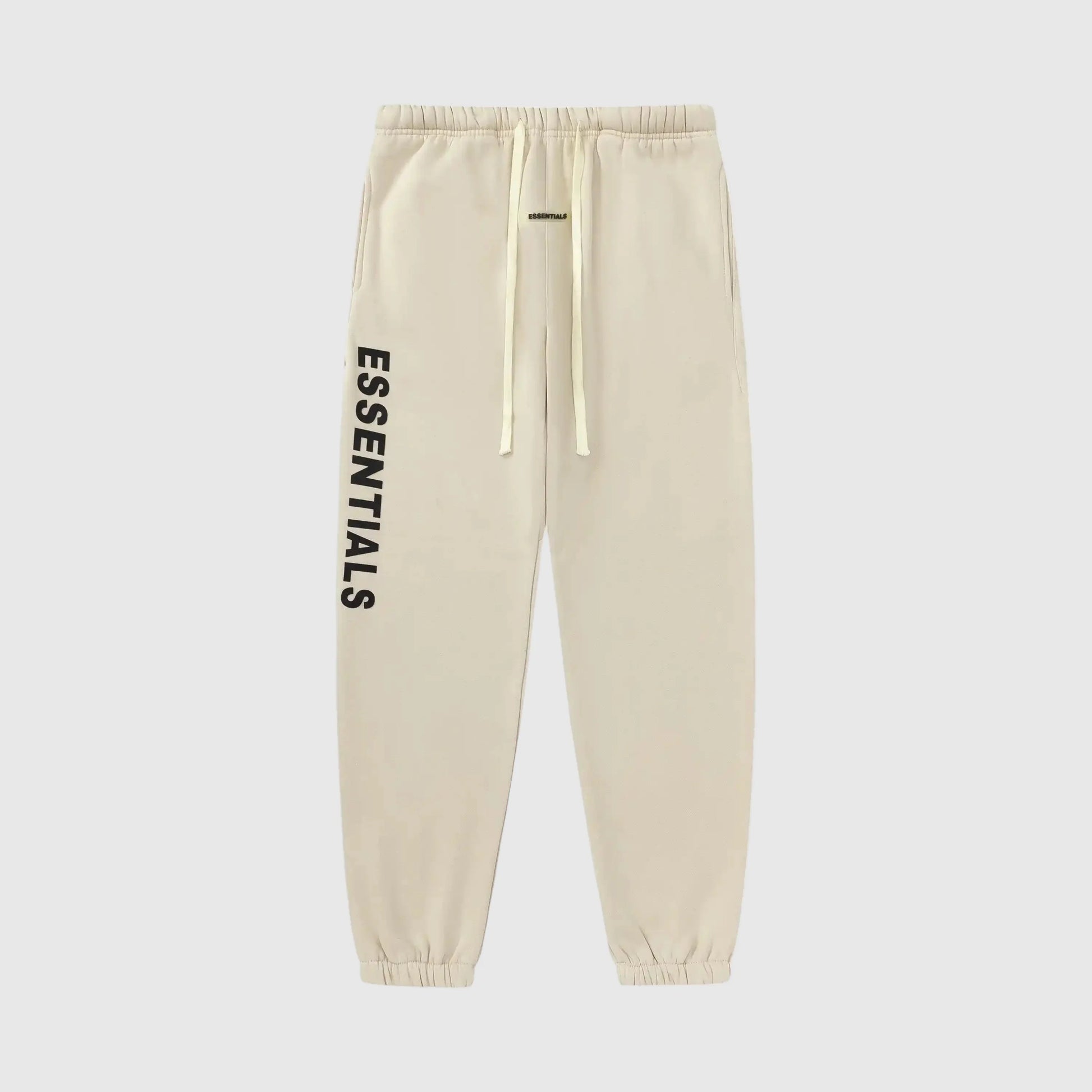 Essentials light cream everyday fleece sweatpants by Fear of God front view