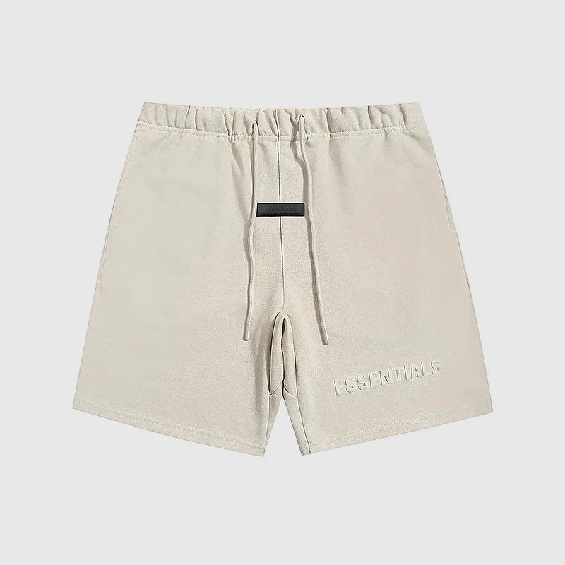 Essentials Cloud Dance fleece shorts front view – Fear of God