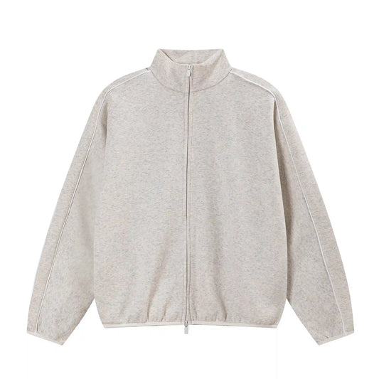 Fear of God ESSENTIALS Light Heathered Oatmeal Modern Fleece Track Jacket