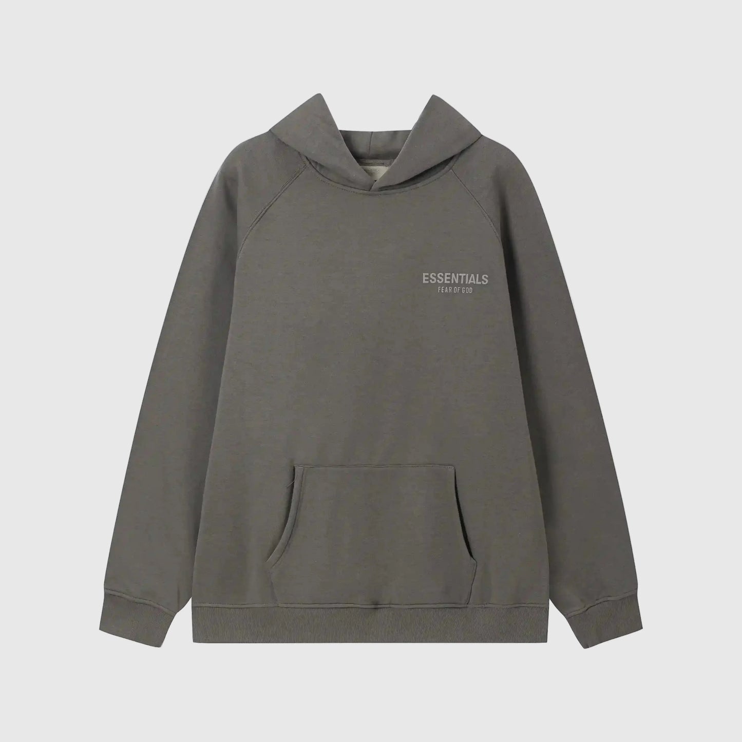 essentials grey hoodie relaxed fit streetwear