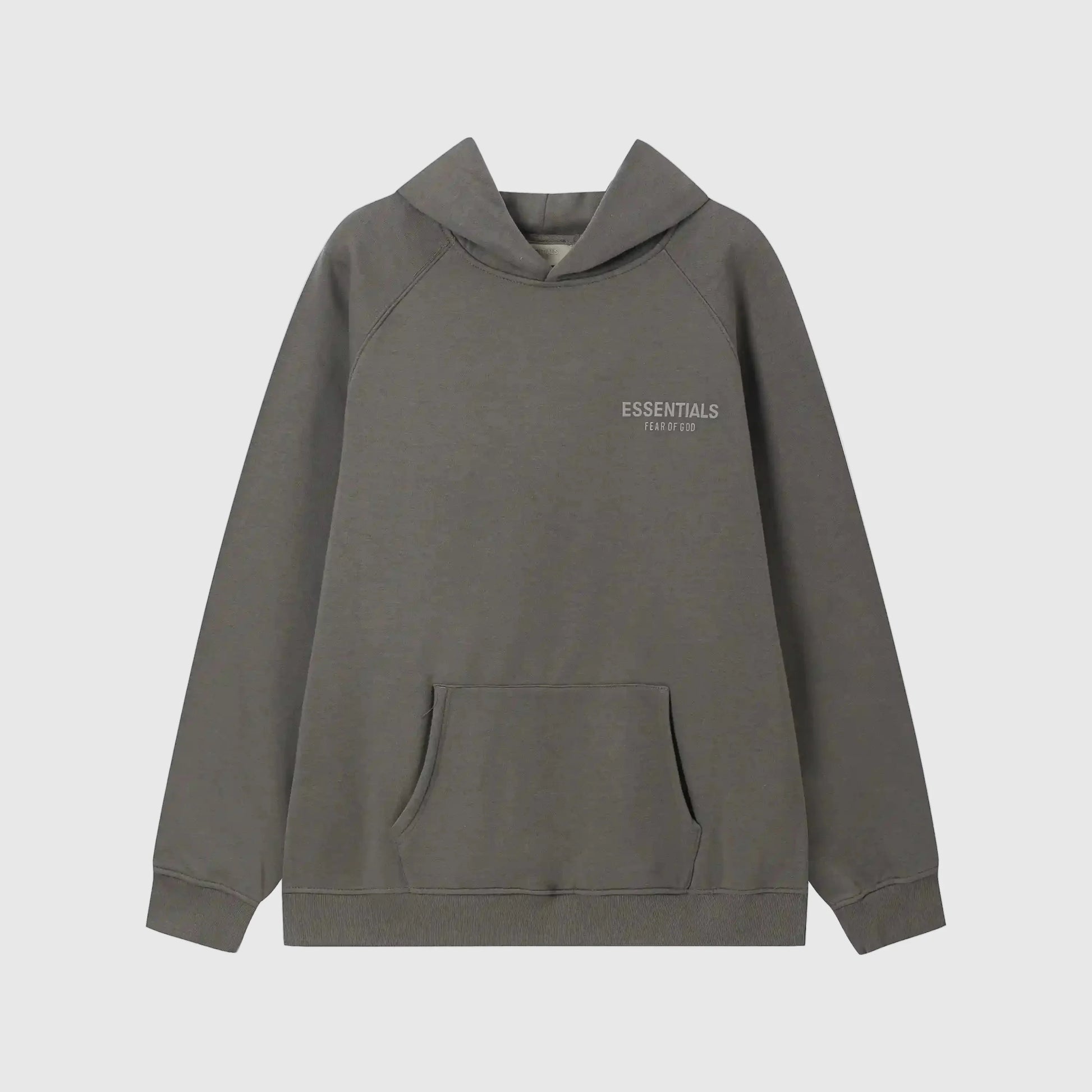 essentials grey hoodie relaxed fit streetwear