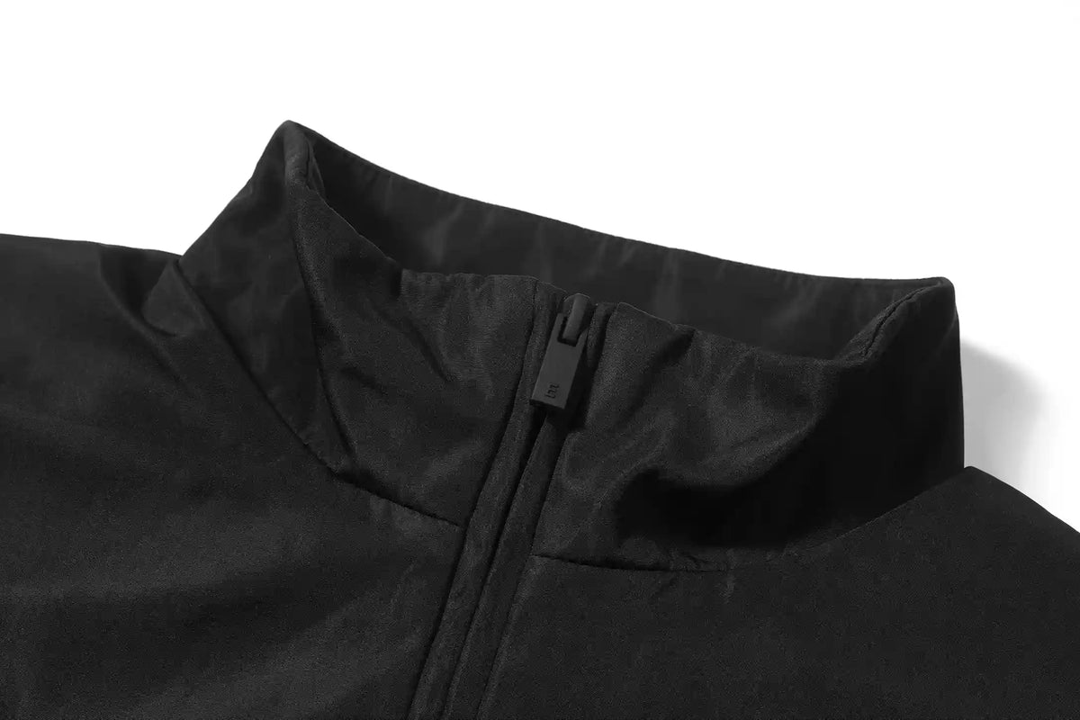 Primary Essentials Tracksuit Black Half-Zip Nylon Pullover