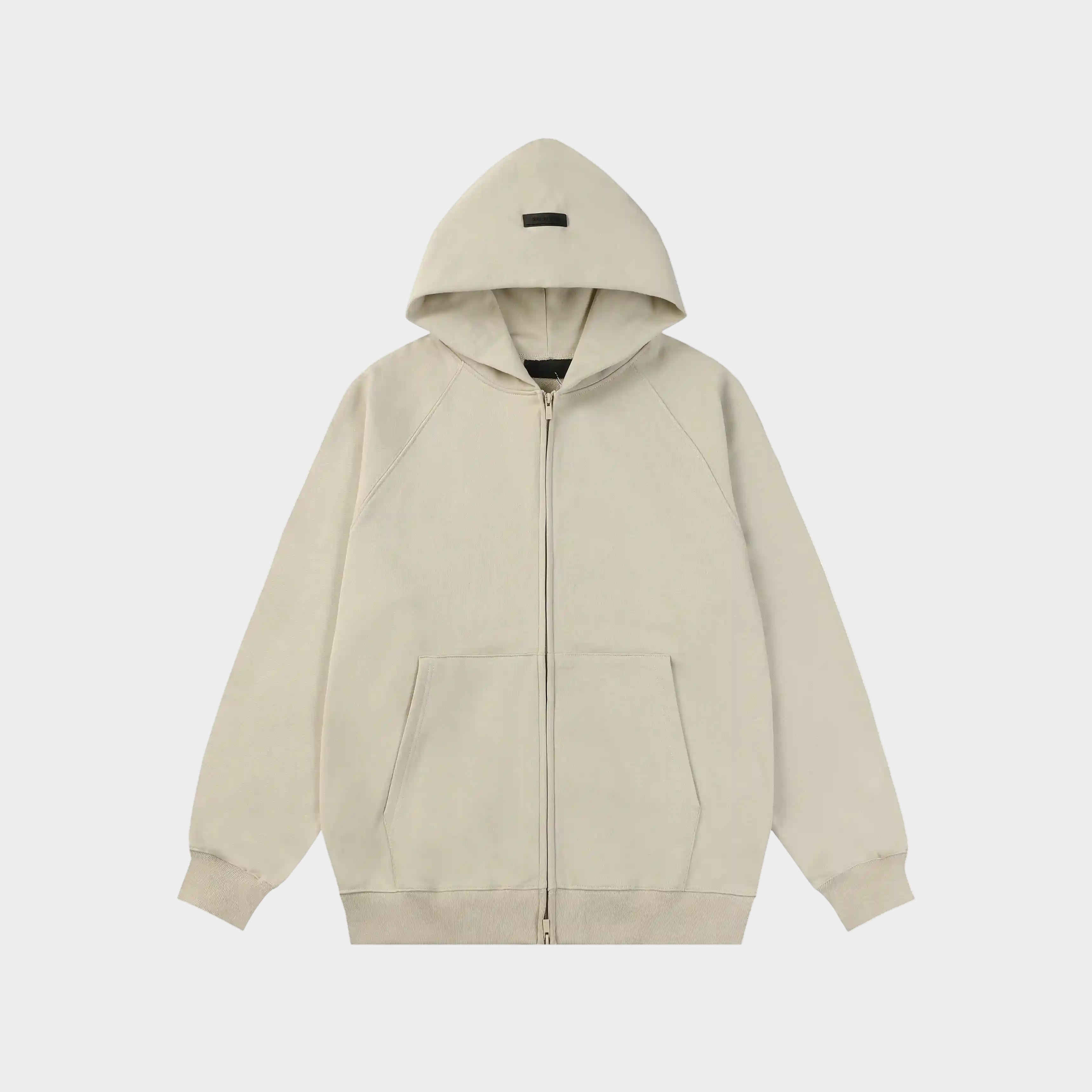 ESSENTIALS Clothing Pastel Grey Zip Fleece Hoodie