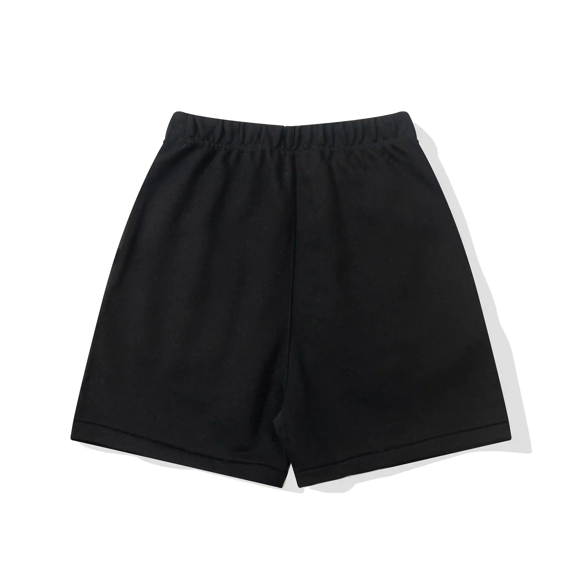 Fear of God Essentials Black fleece shorts relaxed fit side view