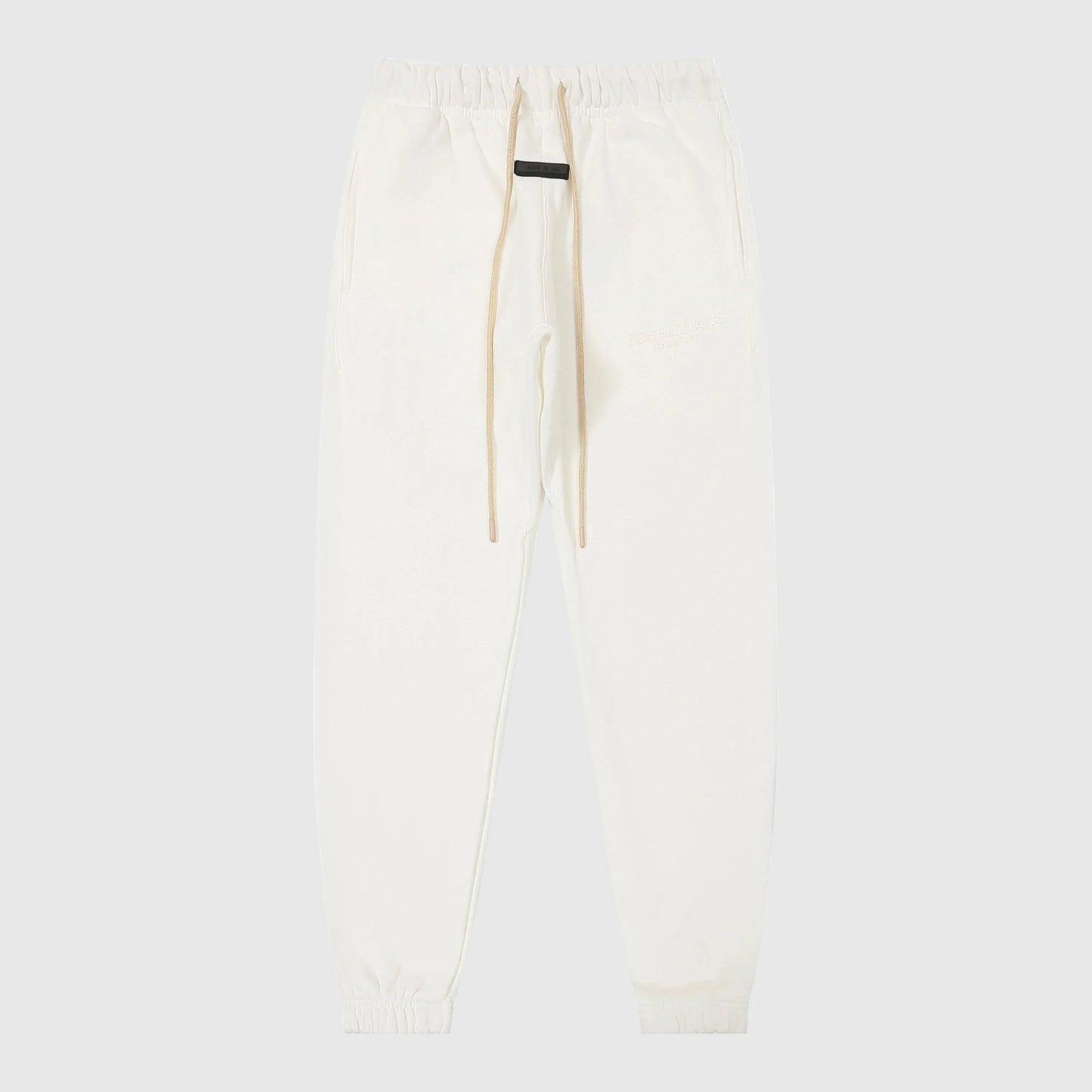 Essentials cloud dance elevated street fleece sweatpants by Fear of God front view


